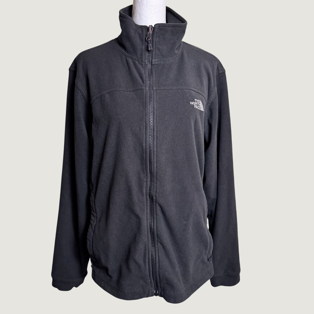 The North Face Fleece Jacket Womens Large L Black Full Zip Soft Cozy Outdoor GUC